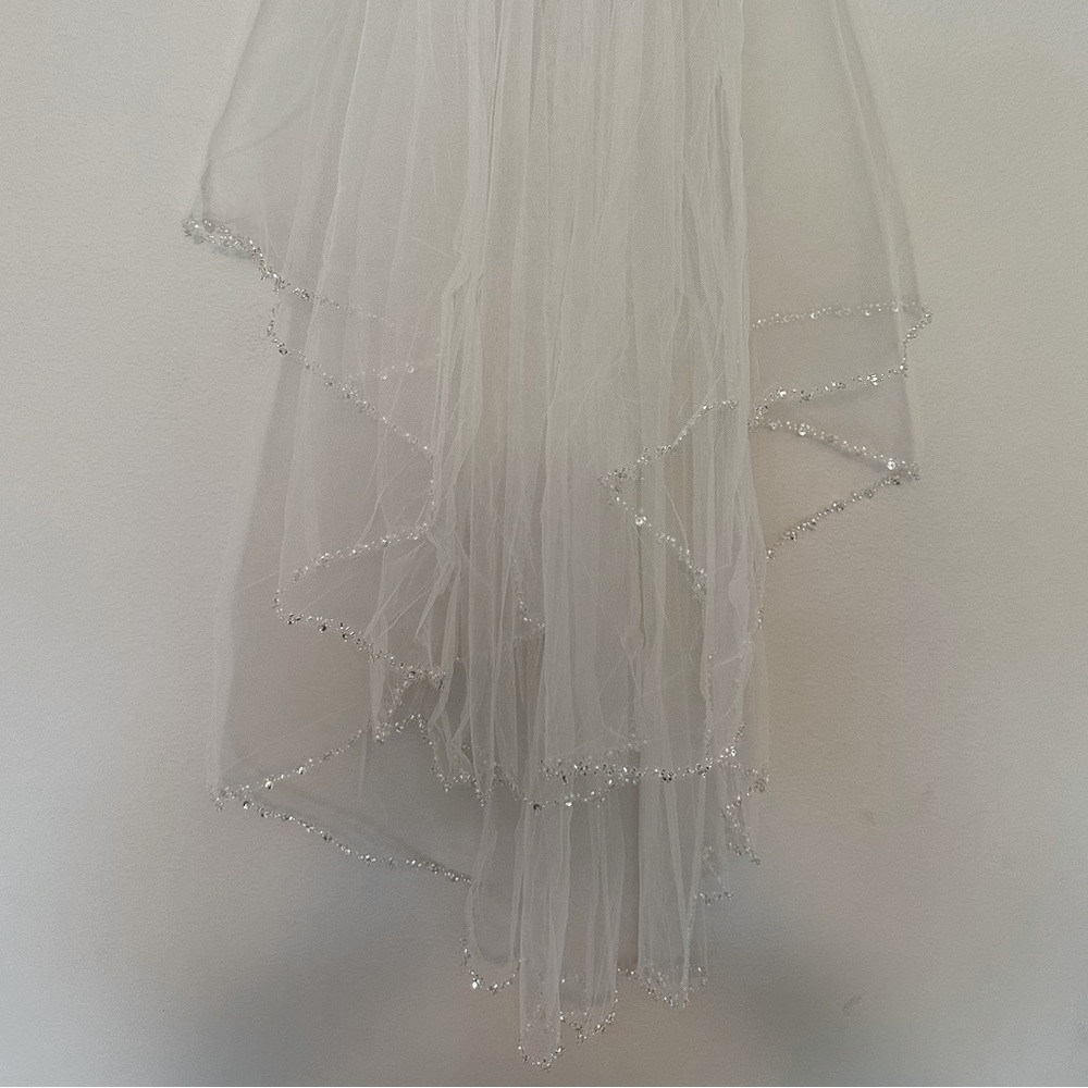 Sequin Elbow-Length Veil with Blusher